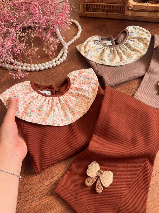 بلوزشلوار دخترانه گل مینیاتوری (۲ سال تا ۱۱ سال)